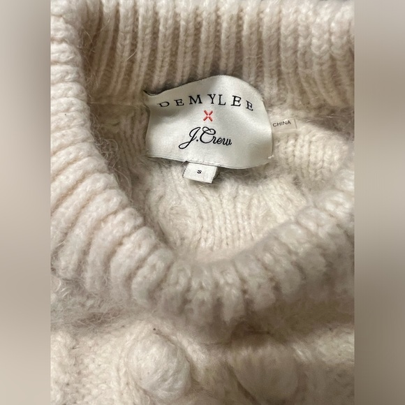 Demylee J.Crew balloon sleeve cable knit wool mohair mix sweater cult favorite S - Picture 5 of 16